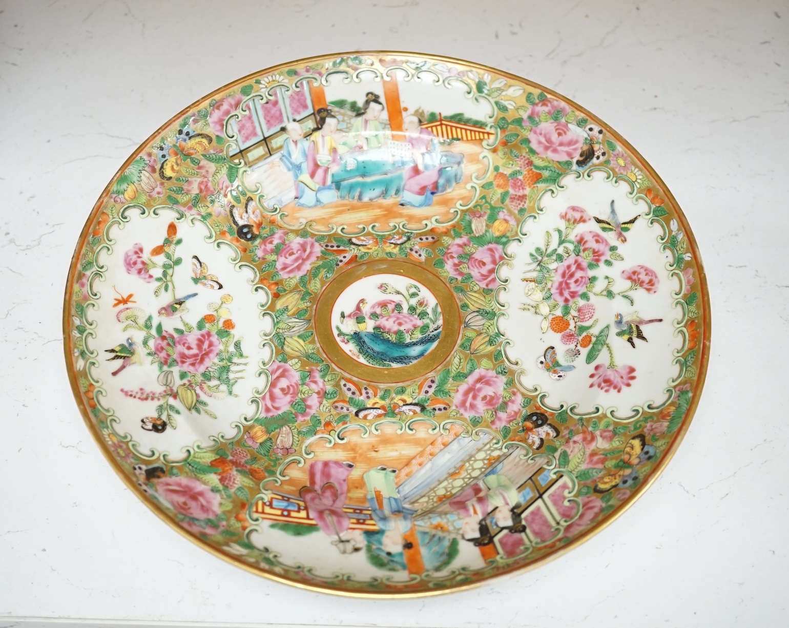 A Chinese famille rose dish, c. 1830. 25cm. Condition - good